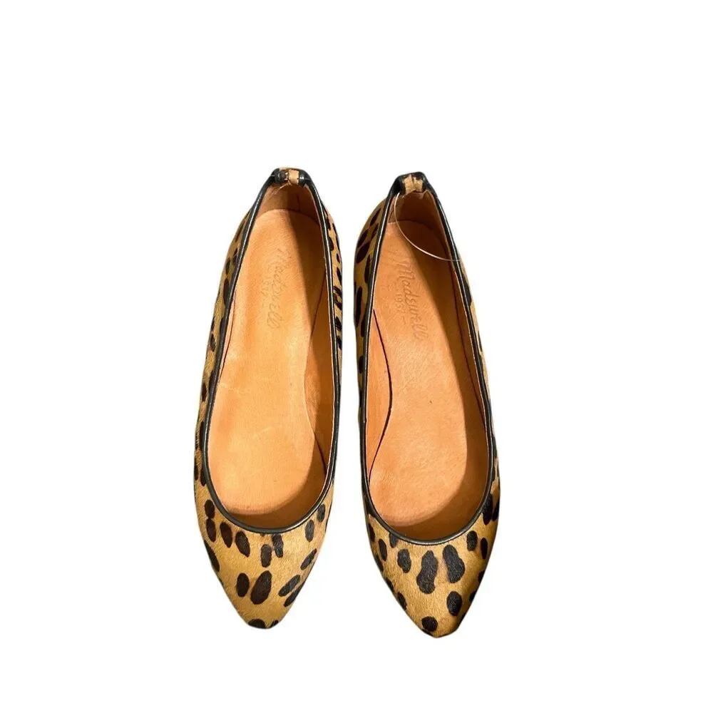 ✨Madewell THE MINI WEDGE IN CALF HAIR Sz 6.5 FLATS✨